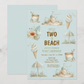 Two the Beach Summer Kids Birthday Invitation (Devant / Derrière)