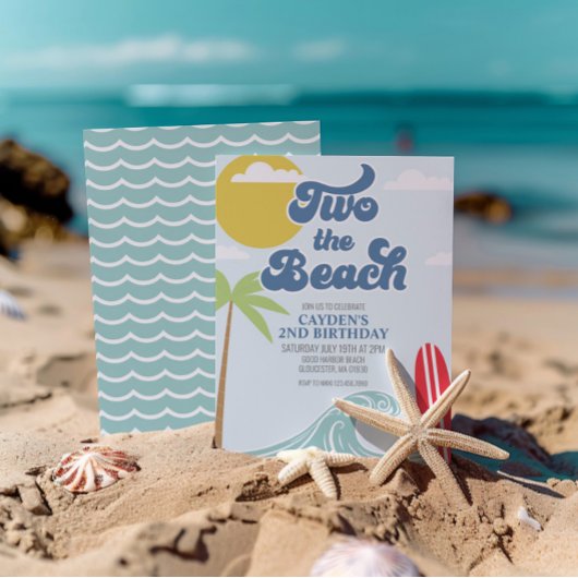 Two the Beach Surf Beach Invitation du 2e annivers