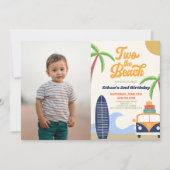 Two The Beach Surf Blue 2e verjaardagsfeestje Kaart (Voorkant)
