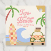Two The Beach Surven Board Roze 2e verjaardagsfees Bedankjes Labels (Achterkant)