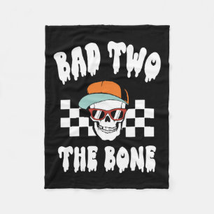 Two The Bone Funny 2nd Birthday Halloween Skelet Fleece Deken