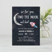 Two The Moon 2e Verjaardagsfeestje Kaart (Staand voorkant)