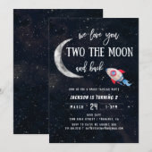 Two The Moon 2e Verjaardagsfeestje Kaart (Voorkant / Achterkant)