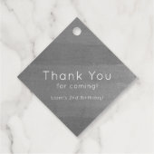 Two the Moon Boy 2nd Birthday Silver Dank je Bedankjes Labels (Achterkant)