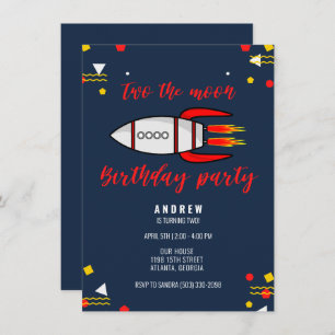 Two the Moon Boys Space 2e verjaardagsfeestje Kaart