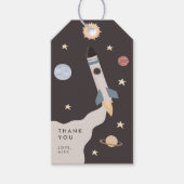 Two the Moon Kinder Outer Space Verjaardagsgunst Cadeaulabel (Voorkant)
