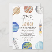 Two The Moon | Modern Space 2nd Birthday Décor Kaart (Voorkant)