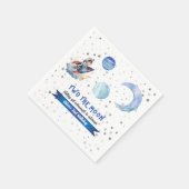 Two The Moon Rocket Space Blue Boy 2nd Birthday  Servet (Hoek)