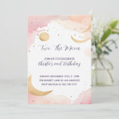 Two The Moon Tweede Verjaardag uitnodiging (Staand voorkant)