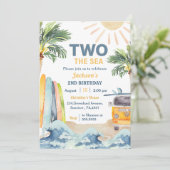 Two The Sea Surf Beach 1er Anniversaire Invitation (Debout devant)