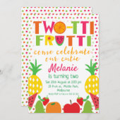 Two-tii Fruit Come viert uitnodiging voor tweede v (Voorkant / Achterkant)