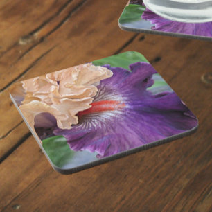 Two-tone Bearded Iris Bloom Floral Bier Onderzetter