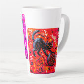 Two-Tone Black Cat Latte Mok (Rechterhoek)