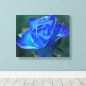 Two Tone Blue Roos Wrapped Canvas Afdruk (Insitu (Houten vloer))