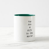 two tone emerald green interior coffee mug (Centre)