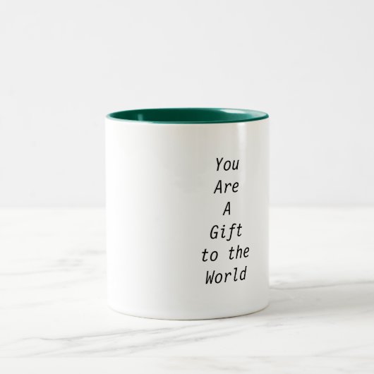 two tone emerald green interior coffee mug (Centre)