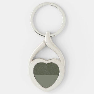 Two-Tone Heart Keychain in Moss Green – Aanpassen