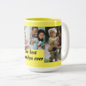 Two-Tone Mok De beste opa ooit 4 foto's geel (Voorkant rechts)