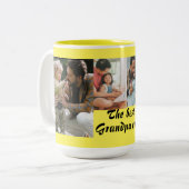 Two-Tone Mok De beste opa ooit 4 foto's geel (Voorkant links)