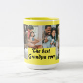 Two-Tone Mok De beste opa ooit 4 foto's geel (Center)