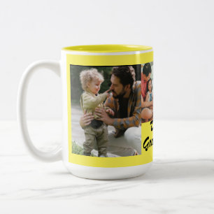 Two-Tone Mok De beste opa ooit 4 foto's geel