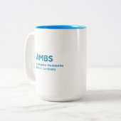 Two-tone mug with AMBS logo (Devant gauche)