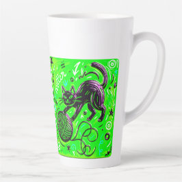 Two-Tone Neon Cat Latte Mok