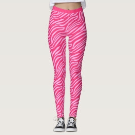 Two Tone Neon Pink Tiger Stripe Patroon Gym Leggings