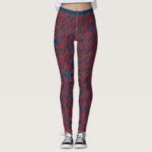 Two Tone Rood Blauw Tiger Streep Patroon Gym Fitne