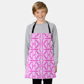 Two Toned Pink Pattern All-Over Print Apron Schort (Gedragen)