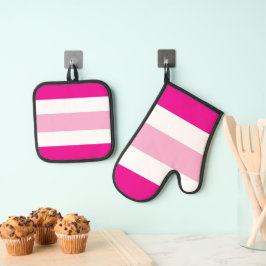 Two Tones Stripes Ovenwant & Pannenlap Set