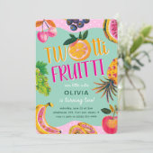TWO-tti Fruitti Whimsical 2e verjaardag Kaart (Staand voorkant)