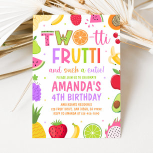 Two-tti Frutti 2e verjaardagsuitnodiging Kaart