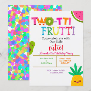 Two-tti Frutti 2nd Girl Birthday Party nodigt uit