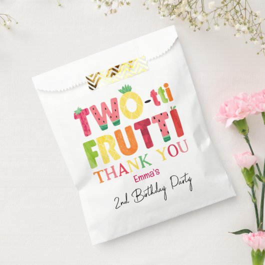 Two-tti Frutti Cutie Fruit 2e Verjaardag Bedankt Bedankzakje (Gezegeld)