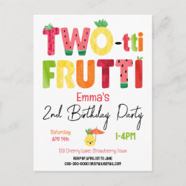 TWO-tti Frutti Cuties 2e verjaardag Tropisch fruit Briefkaart