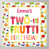 TWO-tti Frutti Cuties 2e verjaardagsfeestje Poster (Voorkant)