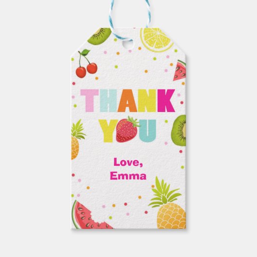 Two-tti Frutti dank u voor cadeau labels Cadeaulabel (Voorkant)