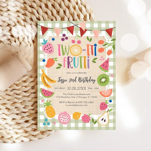 Two-tti Frutti Twotti Fruit Tropical 2nd Birthday  Kaart