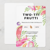 TWO-TTI FRUTTI Verjaardags- Meisjes 2e verjaardags Kaart (Voorkant / Achterkant)