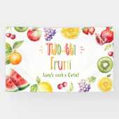 Two-tti frutti zo'n Cutie 2e verjaardag Spandoek (Horizontaal)