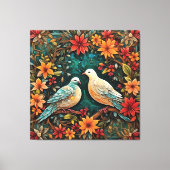 Two Turtle Doves Canvas Afdruk (Voorkant)