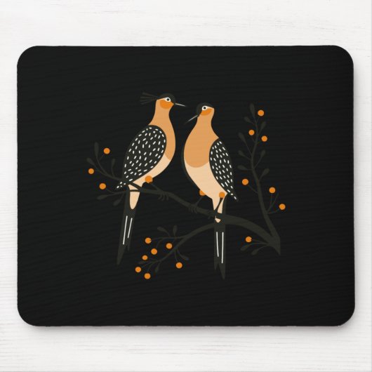 Two Turtle Doves Cut Out Stencil Retro Style 7 Bab Muismat (Voorkant)