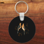 Two Turtle Doves Cut Out Stencil Retro Style 7 T S Sleutelhanger (Voorkant)