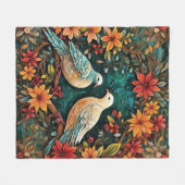 Two Turtle Doves Fleece Deken (Voorkant (Horizontaal))