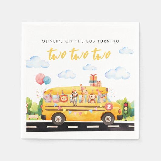 Two Two Two Schoolbus Servet (Voorkant)