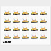 Two Two Two Schoolbus Vierkante Sticker (Vel)
