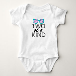 Two van een soort, tweeling baby baby groeien, gra romper