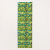 Two views of a green and yellow patterned tile  yogamat (Achterkant)