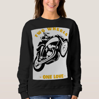 Two Wheels One Love Moto Graphic Trui